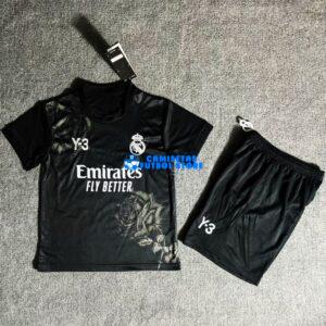 Maglia Real Madrid Y-3 Nero Calcio 2024/2025 Bambino Kit