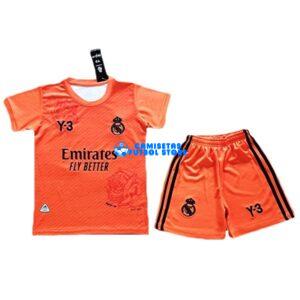 Maglia Real Madrid Y-3 Arancia Calcio 2024/2025 Bambino Kit