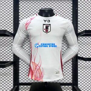 Maglia Giappone Y-3 Bianco Calcio 2024/2025 (EDIZIONE GIOCATORE) Manga Larga