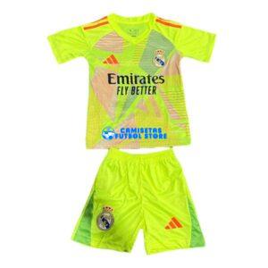 Maglia Real Madrid Portero Fluorescente Calcio 2024/2025 Bambino Kit