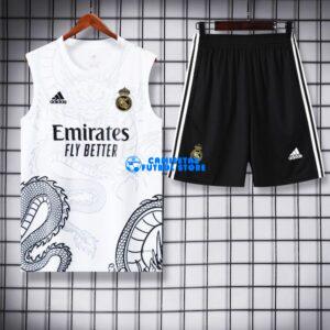 Maglia Real Madrid Sin Mangas 24-25 Bianco Dragon