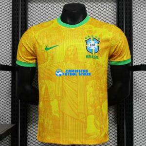Maglia Brasile Giallo Gesù Calcio 2025/2026 (EDIZIONE GIOCATORE)