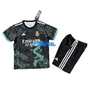 Maglia Real Madrid Calcio 2025/2026 Bambino Kit Nero/Verde