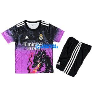 Maglia Real Madrid Calcio 2025/2026 Bambino Kit Nero/Viola